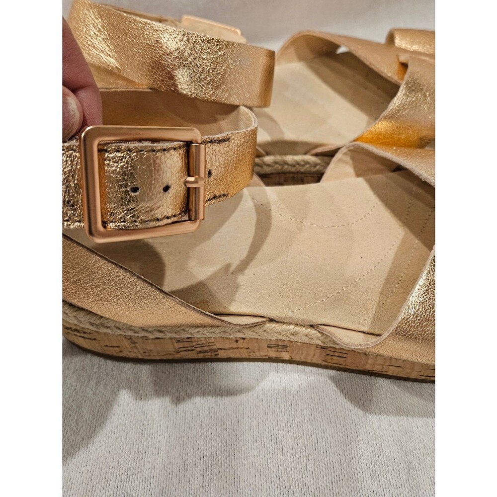 CLARKS Botanic Poppy Leather Sandals Rose Gold 9.5 - Picture 4 of 9